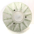 Art Deco Ceiling Light Shade Soft Green Frosted 3 Hole 1920 s 1930 s With Chains