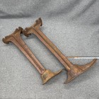 2pc Vintage Cast Iron Cobbler Shoe Stand Pair Antique Industrial Farmhouse Decor