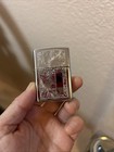 Vintage Silver Zippo Scrolled Usa A 02 Cowboy Pocket Cigarette Lighter Tobacco