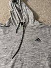 Adidas Hoodie Mens Large Gray Lightweight Pullover Logo Sweatshirt Athletic