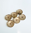 Chanel Vintage Designer Black Rhinestone Gold Button Stamped   6 Pc Bundle 25mm