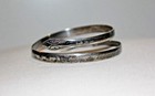 Antique Iraqi Silver Niello Enamel Bangle Bracelet Snake Head 26 Grams R