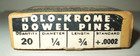 Holo-krome 1 4  X 3 4  Precision Dowel Pins Alloy Steel -  0002 - Box Of 20