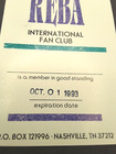 Reba Mcentire International Fan Club Card Rare Dated Oct  01 1993 Nashville Tn