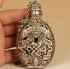 Snuff Bottle Rare Chinese Tibet-silver Copper Hand Solid Carved Bat Statue