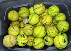 Random Lot Of 20 Softballs Yellow Trump Dudley Thunder Training Cage Practice