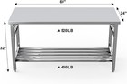 Stainless Steel Work Table 24   X 60   Folding Table Kitchen Nsf Commercial
