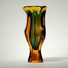 Mid Century Modern Heavy Vase Blue Green Amber Gradient 1960 s 1970 s