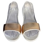 Crocs White Rose Gold Lina Hammered Metallic Dorsay Flat Sandal Women Size 9
