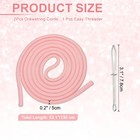 2pcs 53inch Drawstring Cords Hoodie String With Easy Threader  Lotus Pink
