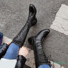 Womens Fashion Dress Side Zip Shoes Work Lace Up Riding Knee High Boots Oversize