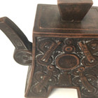 Vintage Decorative Brown Ceramic Clay Teapot Watchtower