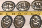 Slotted Western Oval Silver Tone Crafts Leathercrafts Conchos 2 1 4   12pc