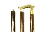 Antique Style Victorian Cane Wooden Walking Stick Vintage Solid Brass Handle