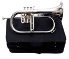 Weekend Sale Nickle 3 Valve Bb f Flugel Horn Free Hard Case mouthpiece