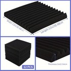 12 Pack Self-adhesive Acoustic Foam Panel Wedge Studio Soundproofing Wall Tiles