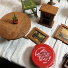 Large Lot Of Vintage Wooden Doll House Furniture Living Room 