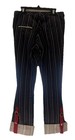Dior Pants 10 A Women Size 10 Average Stretch Blue Red Stripe Denim Silver Logos