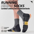 6 Pairs Mens Athletic Crew Socks 9-13 black Running Cushioned Socks arch Support