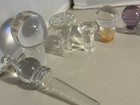 Vintage Glass Crystal Decanter Bottle Stoppers Mixed Lot Of 8 Blue Purple Clear