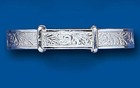 Baby Bangle Solid Sterling Silver Patterned Adjustable Baby Bracelet Christening