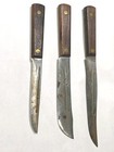 Primitive Old Butcher Knives Set With 3 Different Styles And Sizes 