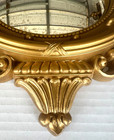Vtg Syroco Convex Gold Bullseye Mirror 16  Bald Eagle Hollywood Regency Style