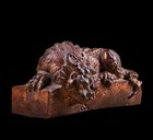 Old Chinese Bronze Gilding Statue W kylin U263