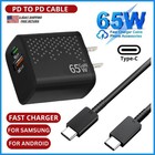 65w Type C Super Fast Wall Pd Charger  Cable For Samsung Galaxy S23 S22 S21 Note