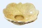 Vtg Mcm Yellow Speckled Pottery Footed Lotus Flower Planter 3 5 t 6 25 x4 5 w