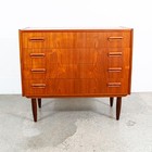 Mid Century Danish Modern Chest Drawers Dresser 4 Drawer Teak Wood Denmark Mcm