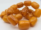 Vintage Butterscotch Bakelite Necklace 20 Large Barrel Beads  116g Tested