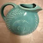 Vintage Shawnee Usa Pottery Flower And Fern Pitcher Turquoise Teal