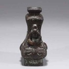 Rare Antique Chinese Bronze Handle Archaic Open-ended Vase 19th Century