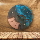 Unique Wall Clock Mid Century Modern Handmade Farmhouse Patina Copper Wall Clock