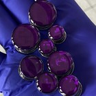 Pair Of Screw On Purple Holographic Geometric Plugs Gauges 16g Thru 1 Inch