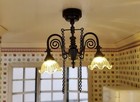 Dollhouse Battery Ceiling Light Victorian 2 Arm Chandelier 1 12 Scale Black