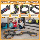 Slot Car Race Track Sets With 4 High-speed Slot Cars  Battery Or Electric Car Tr