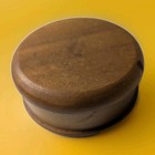 Handcrafted Round Wooden Trinket Box Small Jewelry Storage Container Vintage