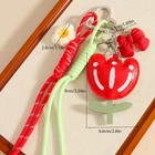 Sweet Tulip Flower Keychain For Ladies Braided Tassel Bow Decor Bag Pendant