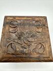 Vintage Small Walnut Forest Box Hinged Hand Carved Wood Bird Trinket 3   x3   x2   t