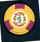 Classic  5 00 Oliver s New Castaways Casino Las Vegas  Nevada Casino Chip