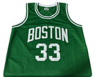 Boston Celtics Larry Bird Signed Pro Style Green Stat Jersey Bas Authenticated