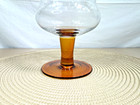 Empoli Like Amber Painted Glass Footed Apothecary Jar 16 5  Tall Vintage