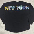 Women s Black Wnba New York Liberty Oversized Preppy City Long Sleeve Shirt L