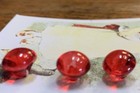Set Of 6   Vintage  3 8    Red Painted Ball Shape  Glass Buttons  Nos