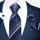 Mixed Color Necktie Set Pocket Square Cufflinks Brooch For Men   s Formal Events