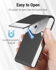 Leather Business Card Holder Metal Slim Pocket Wallet With Magnetic Closure