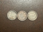 Lot Of 3 1885 1890-h And 1893 Canada Silver Five Cent Coins