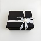 Chanel Empty Magnetic Gift Box With Tissue  Ribbon   Flower 13x10 75x5 25   